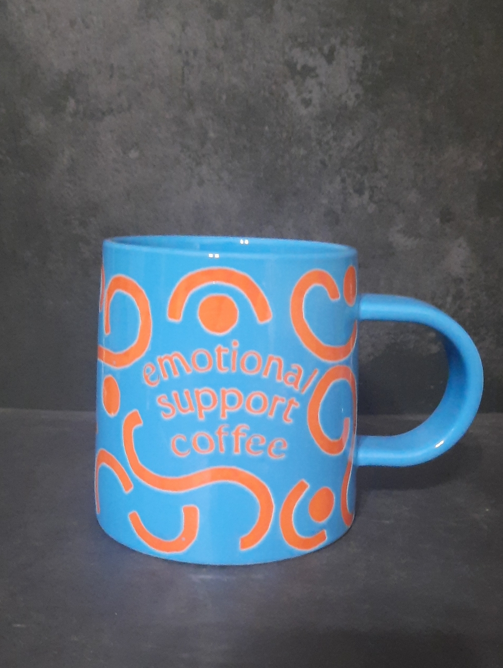 Room Essentials "Emotional Support Coffe" Blue Stoneware Mug